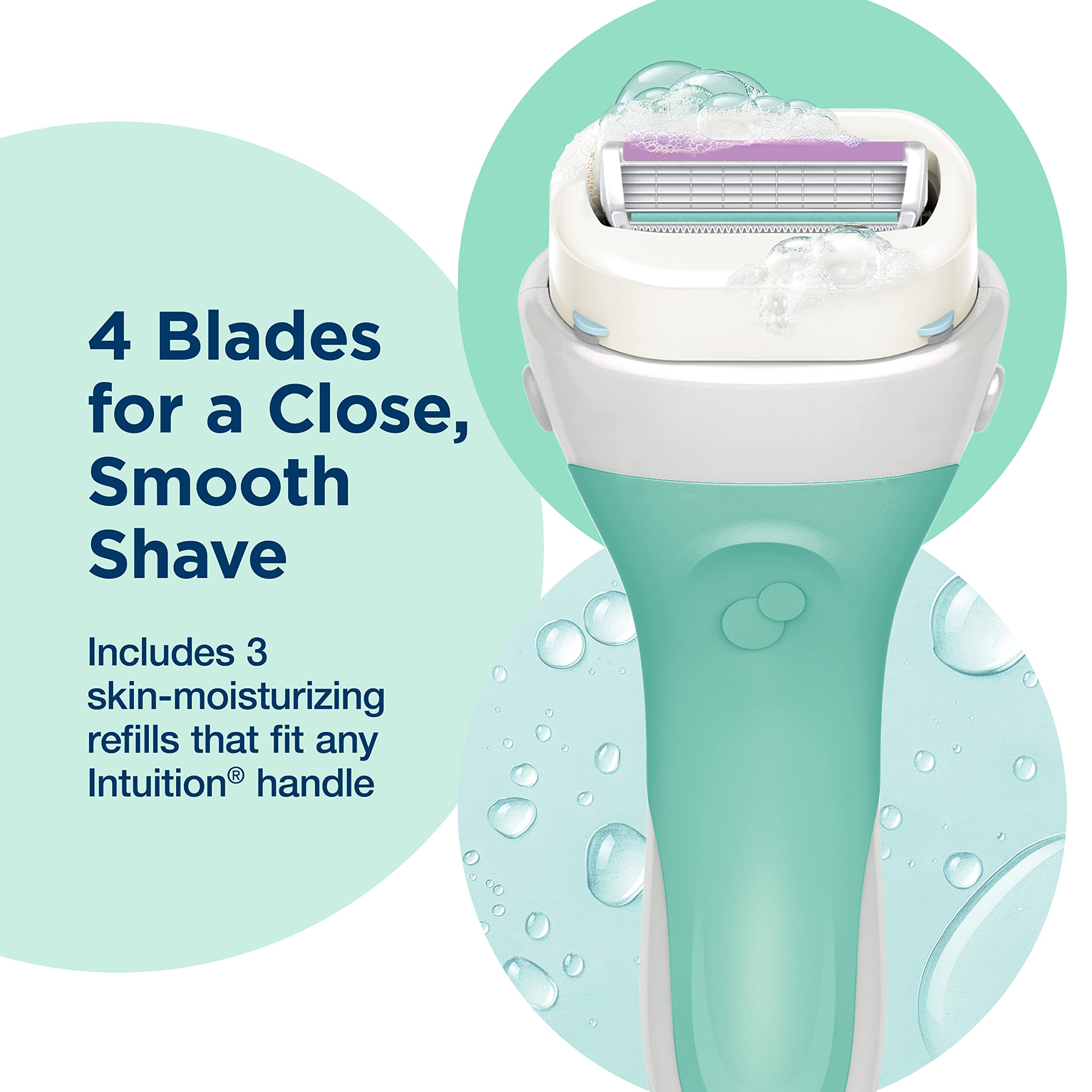Schick Intuition Sensitive Care Moisturizing Razor Blade Refills for Women with Natural Aloe - 3 Count